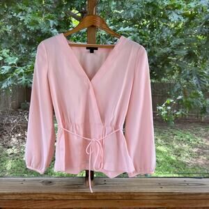 J.Crew Women's Light Pink Long Sleeve V-neck Blouse Size 8